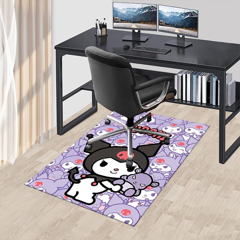 

Kuromi Anime Cartoon Design Chair Mat Non-Slip Carpet for Office Home Decoration Living Room Bedroom Game Room Dormitory.E090 60cm by 90cm
