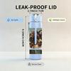 1PC Vertical U Shape Band Graphic Print 750ml Colorful Plastic Sports Water Bottle Leakproof Pop Lid with Straw for Outdoor Office Home Use