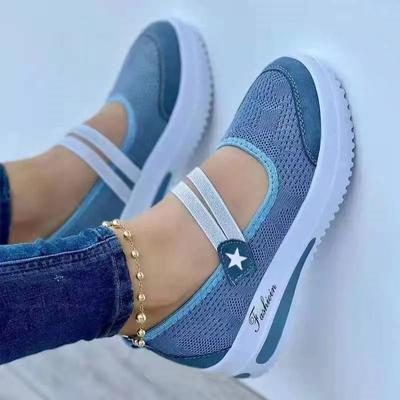 Mode 2024 Neue Mesh Atmungsaktive Frau Plattform Sneaker Tennis Schuhe Weibliche Mode Leinwand Casual Schuhe Damen Dicke Sohle der Einzelnen Schuhe