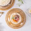 Transparent Dustproof Cake Glass  Cover Food Cover Cake Plate Glass Cover With Bamboo Tray Cake Stand Bread Serving Tray Platter