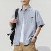 Japanische Retro-Arbeitskleidung Kurzarmhemd Herren Weit Lässig Amerikanisches Sommer Halbarmhemd