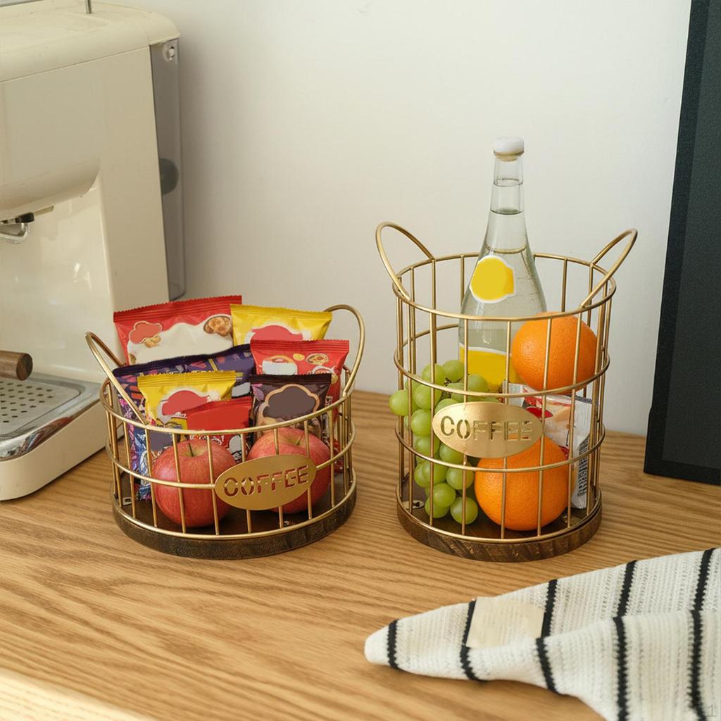 Holder Coffee Pod Storage Basket Multifunctional Accessory , Golden for Lover Rustic