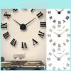 Elegant 3d Diy Roman Numerals Luxury Mirror Wall Sticker Clock For Home Decor