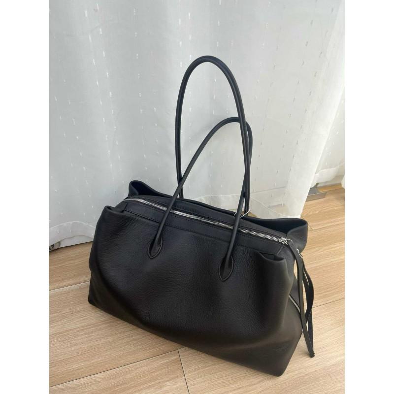 Genuine Leather Tote Bag Women Large Capacity Shoulder Top Grain Cowhide Daily Use Urban Style