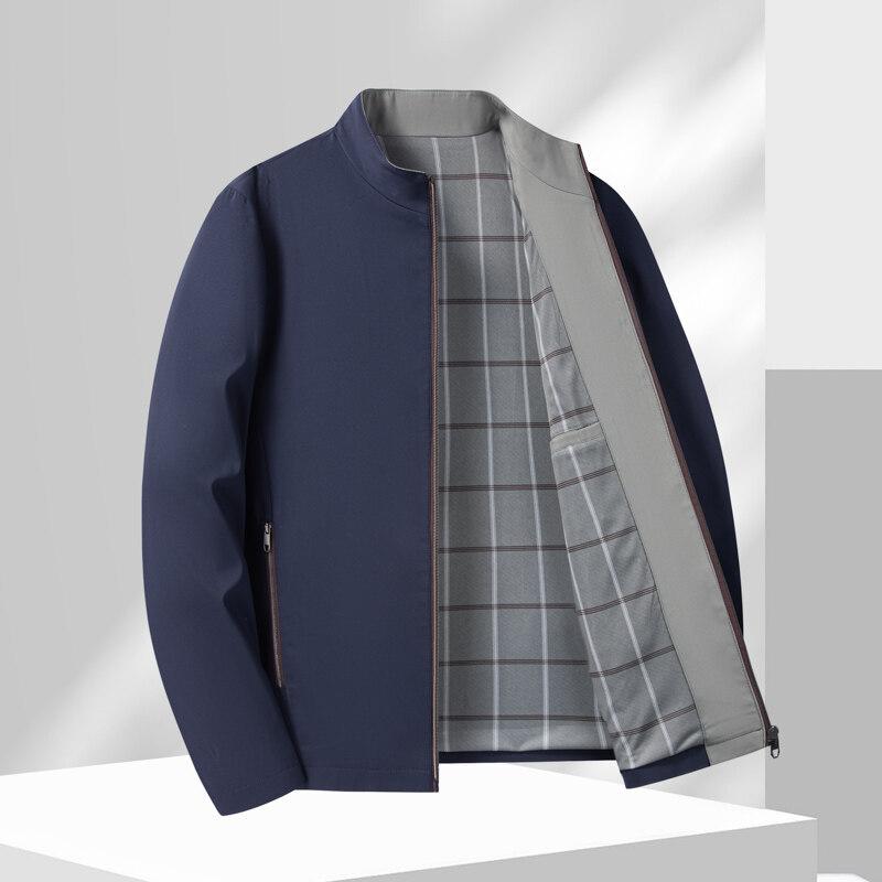 New Spring and Autumn Thin Business Jacket Men's Stand-up Collar Versatile Jacket Men's Casual Men's Jacket