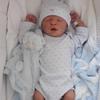 18inch Levi Newborn Baby Doll Darren Reborn Sleeping Soft Silicone Flexible 3D Skin Tone with Visible Veins Hand Paint Hair Doll Toy