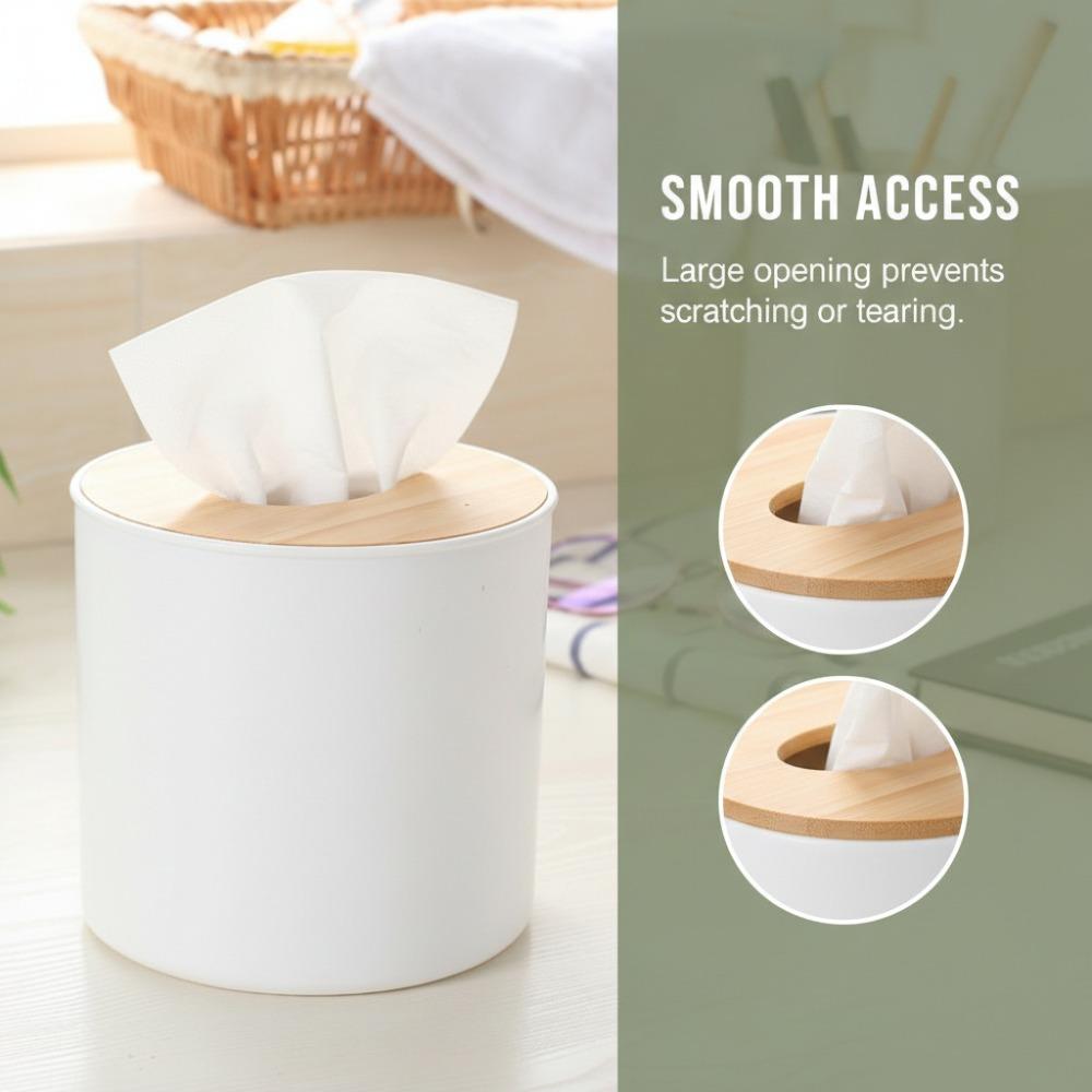 Square Tissue Box Holder Wood, PP Storage Organizer Kitchen Tissue Box Cover  Home Use