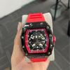 High-Value Fashion Trend Fake Mechanical Luminous Waterproof Wine Barrel-Shaped Men'S Watch