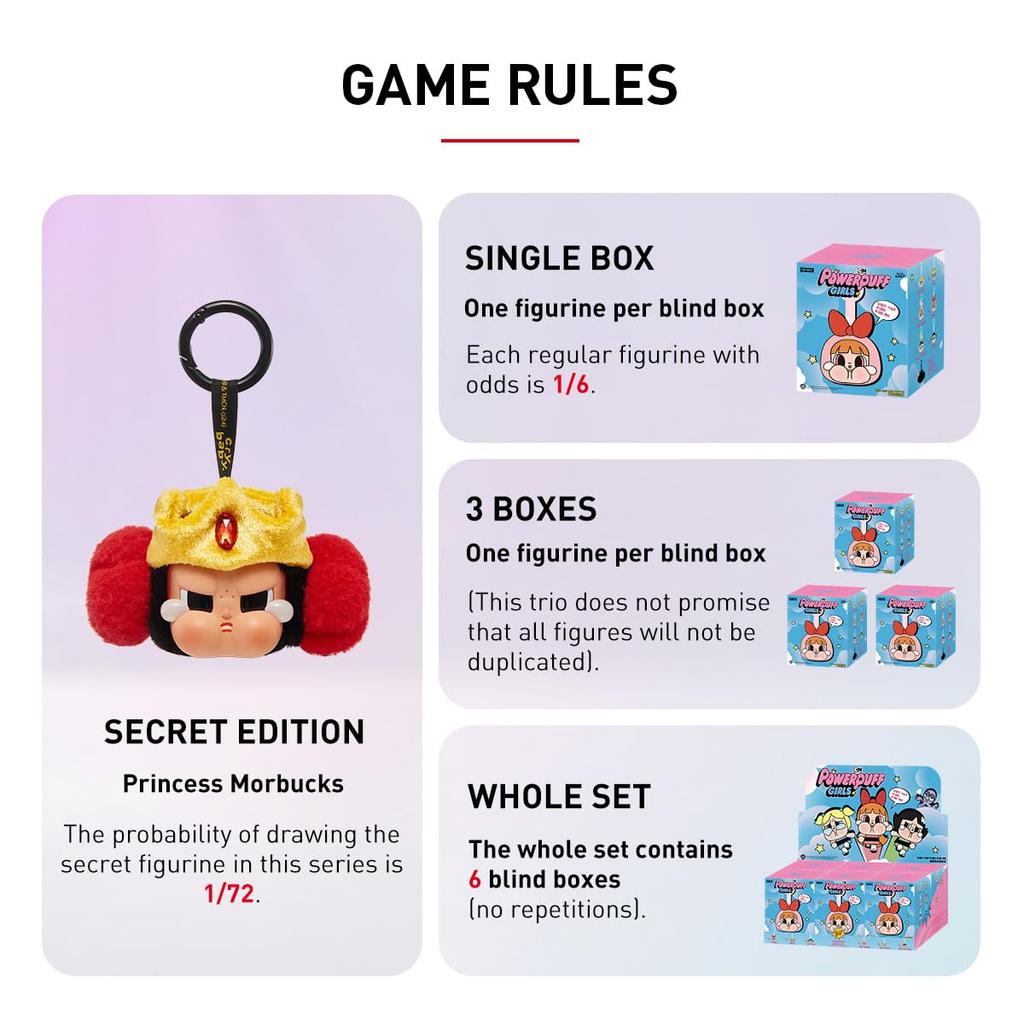 POP MART CRYBABY X Powerpuff Girls Series Vinyl Face Plush Blind Box Box of Pop Mart Gachapon Blind Box Plastic Premium PVC Soft Original Birthday