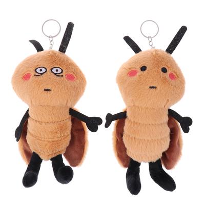 Creative Cockroach Plush Toy Cartoon Stuffed Xiaoqiang Doll Keychain Bag Pendant Car Key Holder For Birthday Gifts