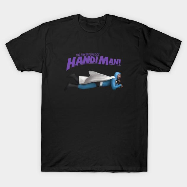 

Men Black Print T-shirt Handi-Man! No-Cut Transfer Paper Print Cotton Tshirt L чорний