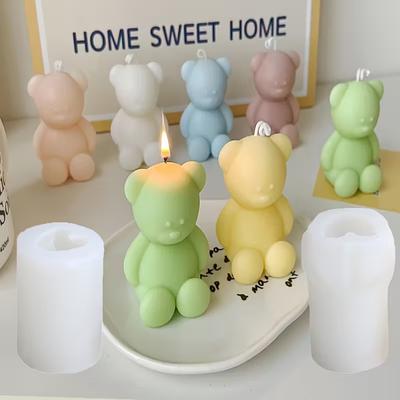 3D Niedlicher Cartoon Bär Silikon Kerzenform DIY Heimdekoration Silikonform für Harz Teddybär Kerzenform