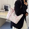 Premium light luxury tote bag large capacity  fresh and sweet printed shoulder bag fashionable versatile handbag bag