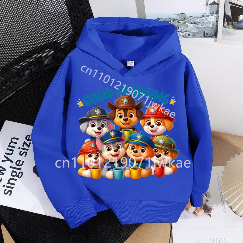 Cartoon Print Children Fall Spring Sweatshirt Kids PAW Patrol Hoodie Pullover Toddler 3-12 Year Boy Girl Casual Sweatshirt
