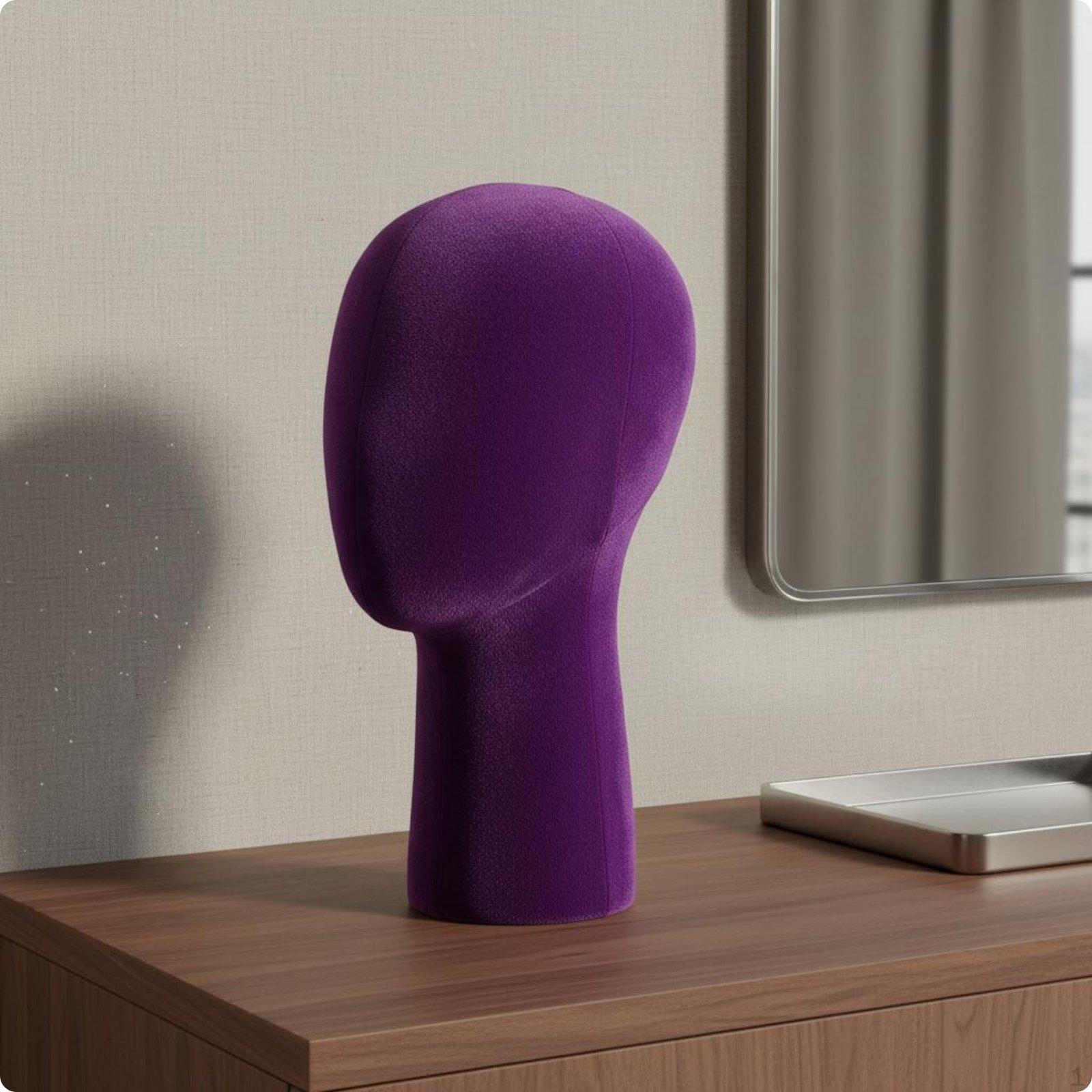 Velvet Mannequin Head Elegant Look Hairpiece Lightweight Display Bust for Shop