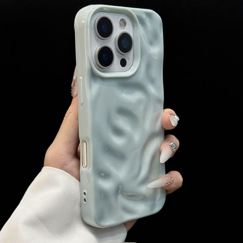 

Soft Silicone Wave Fold Pattern Phone Case For iPhone 17 Air 11 12 13 14 15 16 Pro Max Plus Candy Bumper Back Cases Cover For iPhone 11