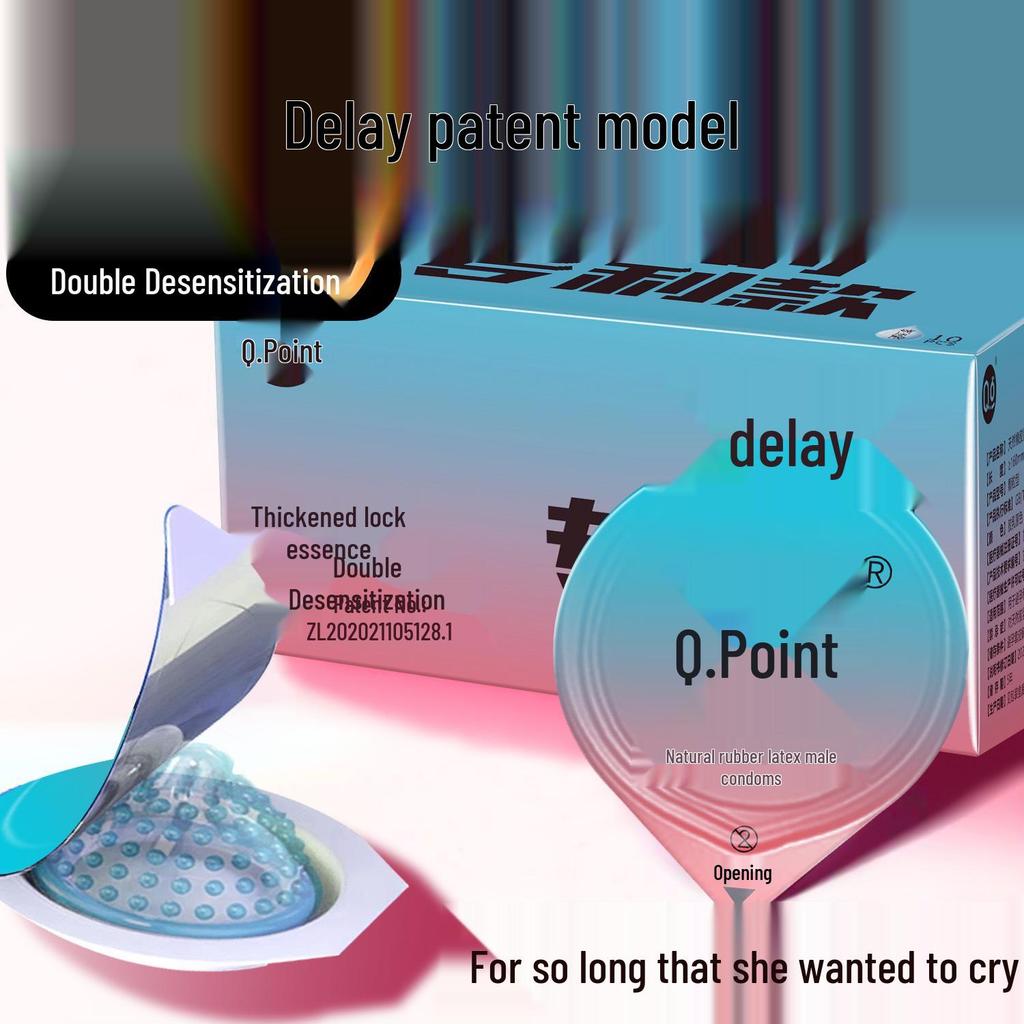 Q-point Hyaluronic Acid Smooth 0.01 Large Particle Long-lasting Delay Wolf Tooth Condoms