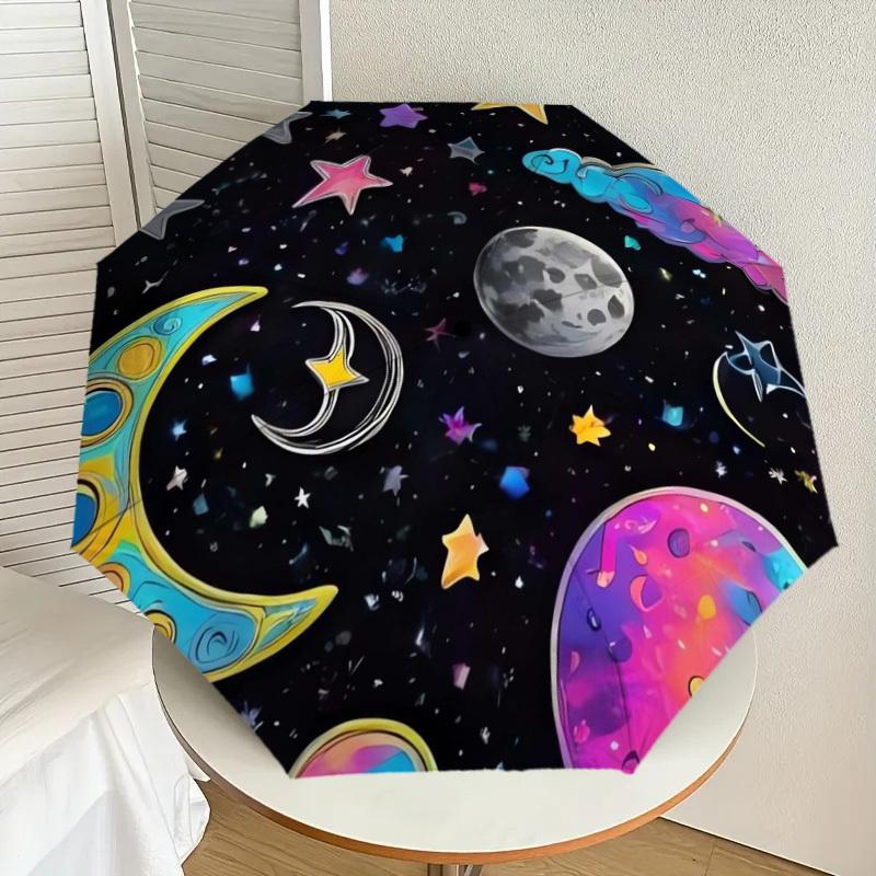 

1pc Cosmic Dreamscape Umbrella with Plastic Handle,Suitable for All Seasons Home Travel Outdoor UmbrellaDD382