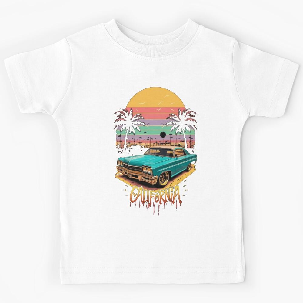 California Dreamin : A Black Chevy Impala Lowrider 3D Printed T-Shirt Graphic Kids T-Shirt 100