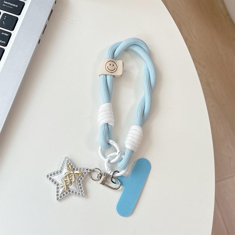 Star Smiley Face Handstrap, Mobile Phone Lanyard, Thickened Anti-Drop, Anti-Loss, Camera Key Chain, Backpack, Zipper Pendant, Women'S Model