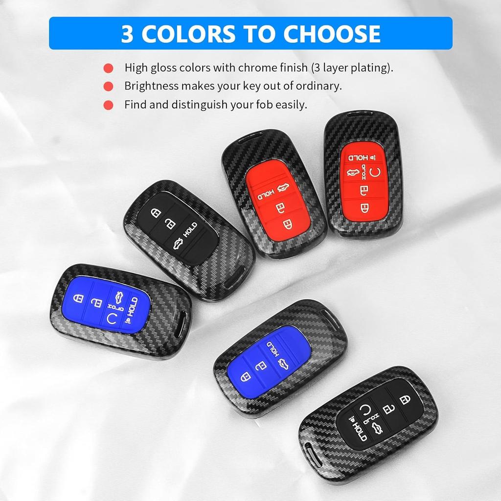 QBUC for Honda Civic Key Fob Cover, Key Case with Keychain for Honda  2024 2025 Accord CR-V HR-V V Pilot SI EX EX-L Touring Carbon Fiber Key Fob Case