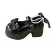 Women's High Heels 2025 High Quality Square Heels Round Toe Mary Jane Bow Buckle Dress Party Women's High Heels