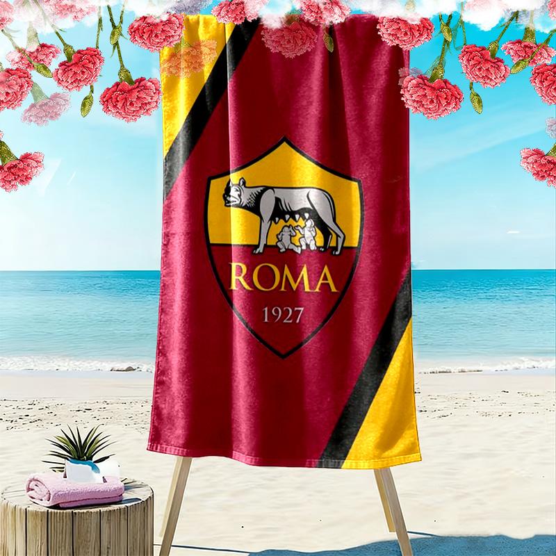 AS Roma Logo Print Beach Towel, Large Soft Quick Dry Towel for Beach Camping Swimming