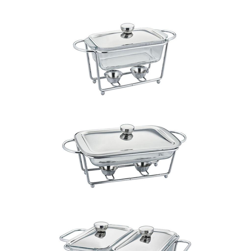 Household Rectangular Hot Pot Stove Restaurant Glass Buffet Stove Single Two Three Grid Food Heating Containers