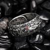 Pixiu Heart Sutra Ring, Unisex Trendy Engraved Six-Word Mantra Alloy Ring