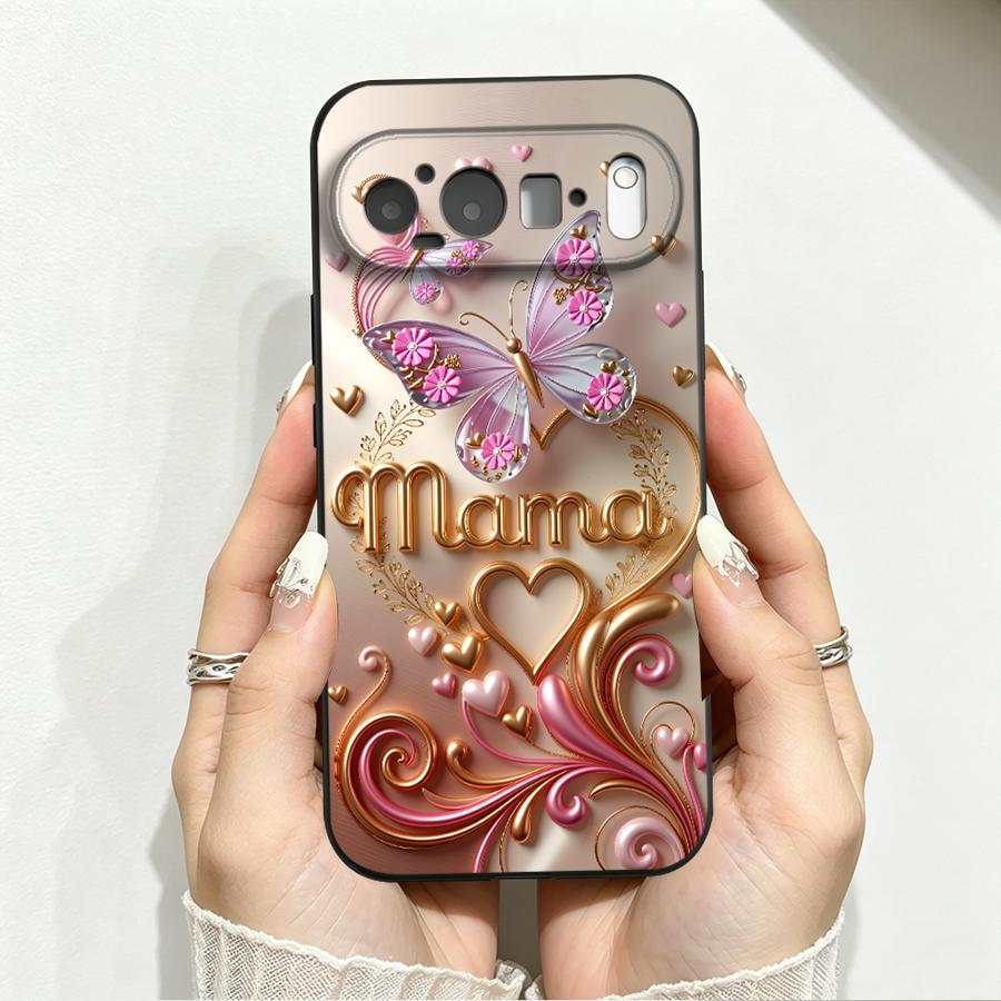 Pink Gold Butterfly Mom Case for Google Pixel 10A 9a 10 9 Pro XL 8a 7a 6a 6 7 8 Pro Funda Phone Cover