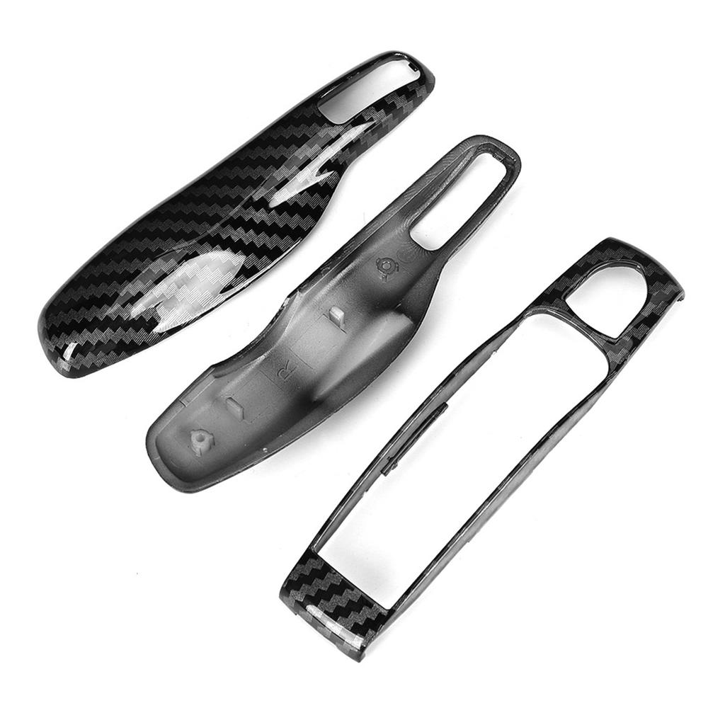 3pcs Set Carbon Fiber Style Car Key Trim Cover Fit for Cayman