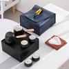 Black Ceramic Side Handle Teapot Travel Car Luxury Portable Cup Outdoor Storage Box Kung Fu Tea Set