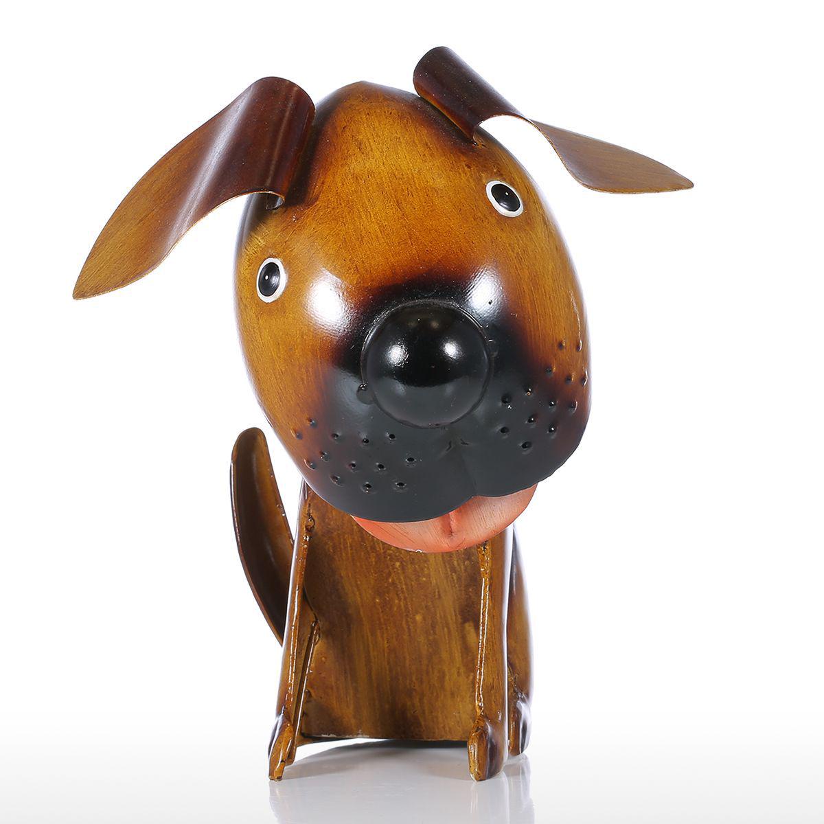 

Трясёт головой щенок, железная ручная работа, пружинная проволока, фигурка щенка, статуэтки, украшение для дома, подарок 1PC