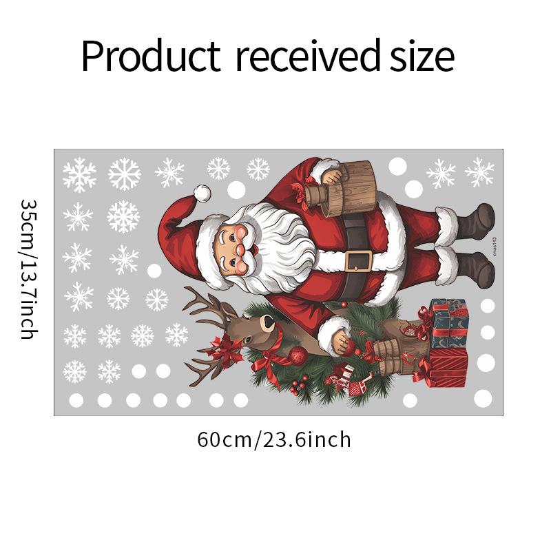 

Santa Claus Snowflake Gift Box Decoration Glass Doors and Windows Sticker Room Decor Aesthetic Wall Stickers 35x60CM