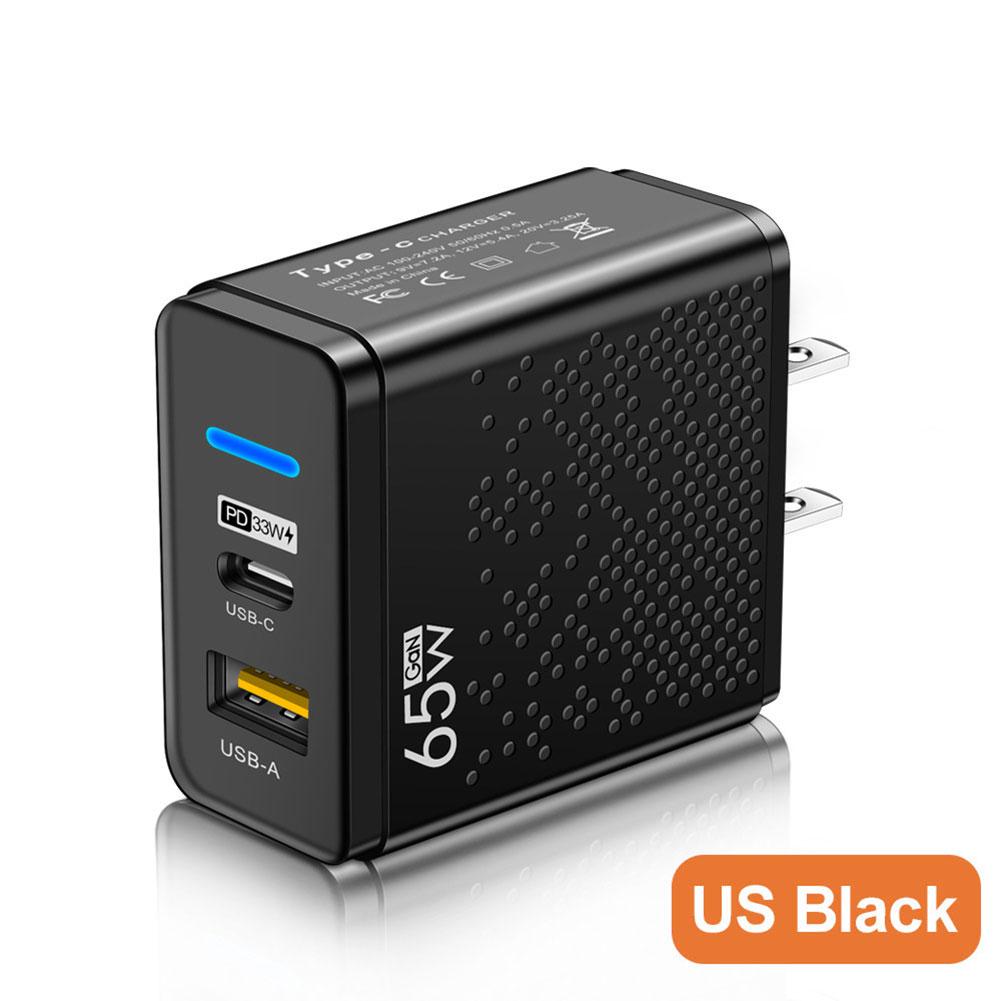 65W GaN Telefonladdare USB PD Riktigt Snabb Laddning Mobiltelefon Typ C Snabbladdare Adapter Hög Hastighet för IPhone Huawei Xiaomi