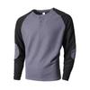 Męski Sweter Sportowy Fitness Casual Wiosna Jesień Blok Kolorów Kratka Blok Kolorów Okrągły Dekolt Wygodny Przyjazny dla Skóry Oddychający Top