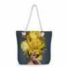 Flower Woman Print Thick Rope Single-shoulder Beach Bag 7213