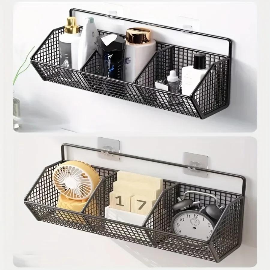Grid Kitchen Organizer Basket Wall Mounted Tableware Drainboard Functional Fruit Vegetable Storage Home Kitchen Accessories