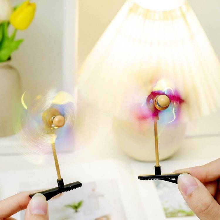 Playful Hair Clips with Spinning Windmills Sweet Charm Hairpin for Children