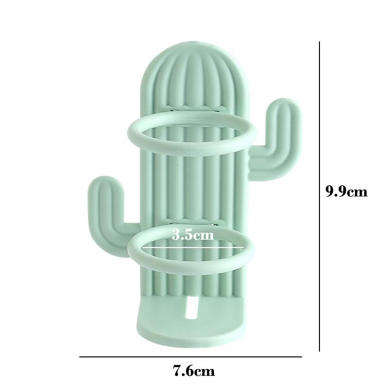 

Подставка для зубных щеток Кактус без сверления, одинарная, стойка для хранения электрических зубных щеток, полка для кистей для макияжа и расчесок, ванные принадлежности