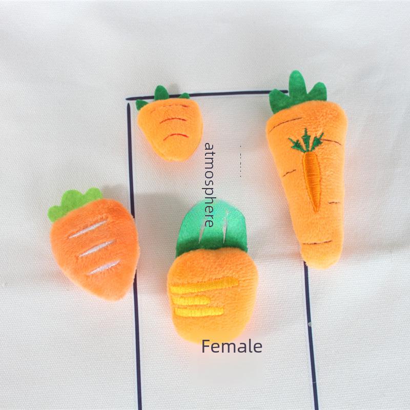 Adorable White Bunny Carrot Brooch - Cute Plush Rabbit Accessory for Bags, Hats, and Clothes