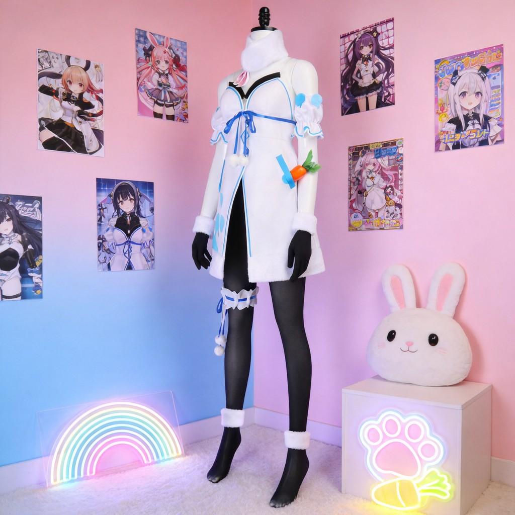 Virtual Usada Pekora Cosplay Costume With Lycra Fabric For Anime Fans