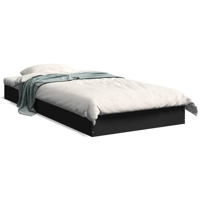 VidaXL Bed Frames Black 75x190 Cm Engineered Wood, Bedroom Furniture, Bed Base, Pallet Bed, Bed, Single Bed, 842078
