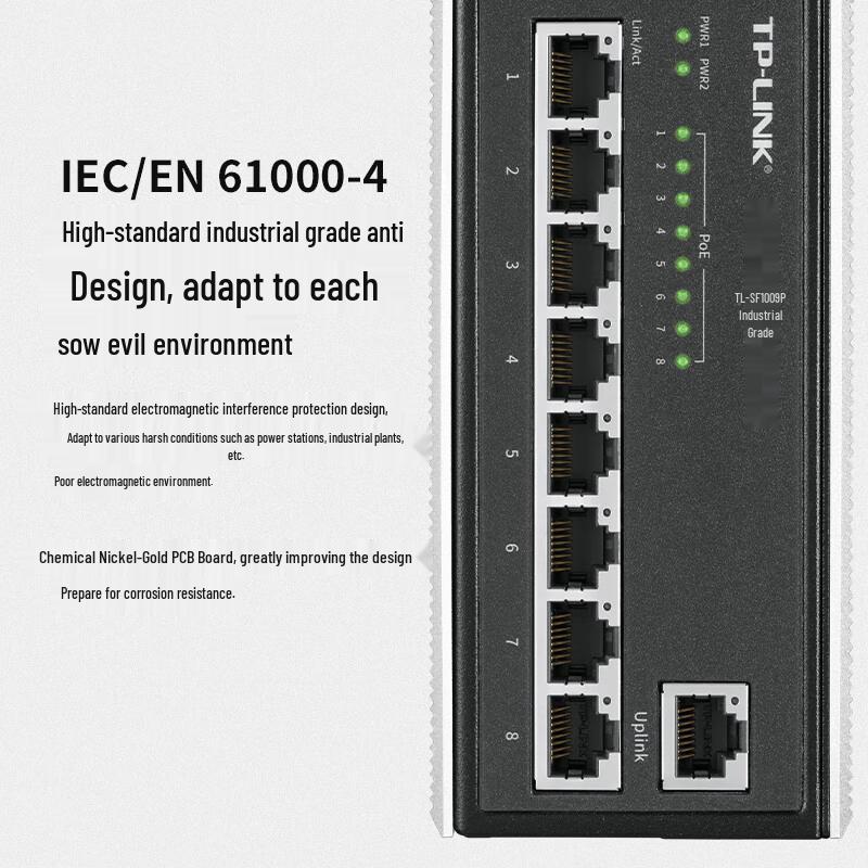 Tp-Link 9-Port 100Mbps Industrial PoE Switch CN Plug (adapter Included)