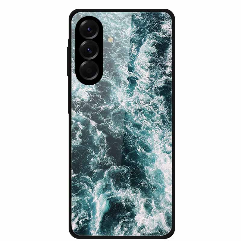 Tempered Glass Phone Case For Samsung Galaxy S24 FE Case Hard PC Back Cover Shell for Galaxy S24FE S 24 FE 5G Hard Covers Flower