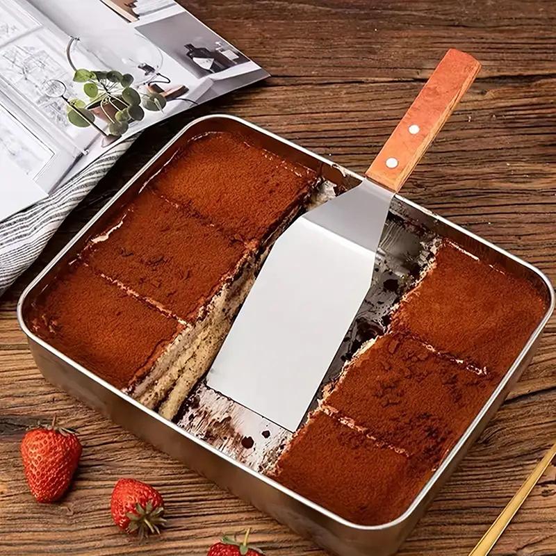 Spatola per Torta in Acciaio Inossidabile con Manico in Legno Pala per Formaggio Pala per Pizza Spatola per Torta Pizaa Strumenti da Forno