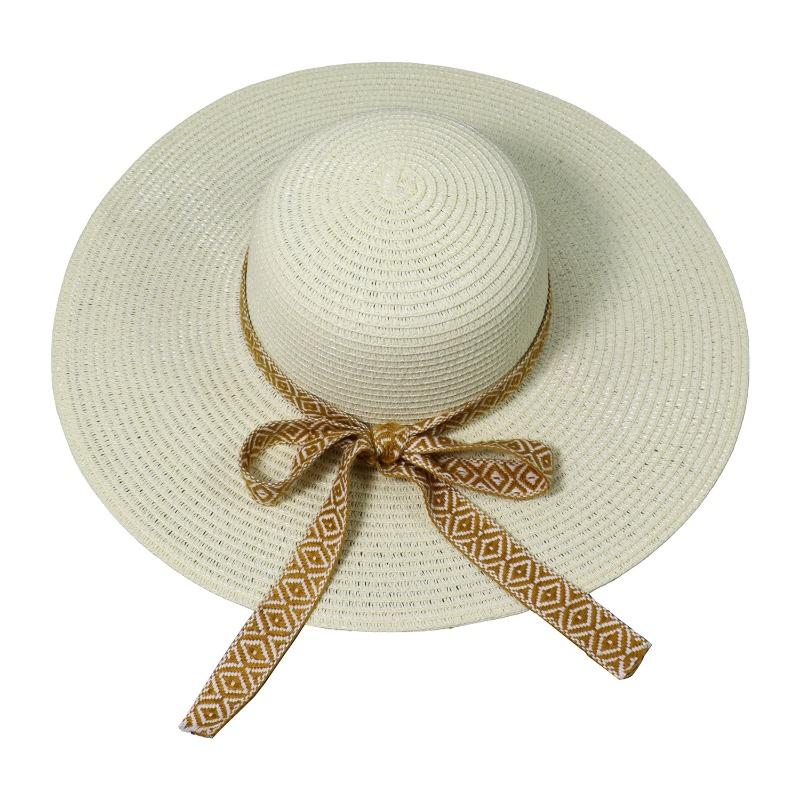 Hollow Lafite Straw Hat Women's Summer New Seaside Beach Sunscreen Photo Shading Big Brim Sun Hat