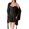 Sex underwear fashion skirt sexy pajamas ice silk large size suspender nightdress robe loungewear women's suit