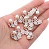 10PCS Flower Rhinestone Pearl Buttons Flatback Plating Hairpin Decoration DIY Craft Apparel Sewing Accessories Flower Buttons