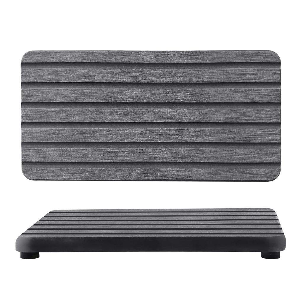 Vassoio Asciugante in Terra di Diatomee con Piedini Antiscivolo 21x10 cm Assorbente Asciugatura Rapida Superficie Piana per Cucina Bagno Uso Domestico